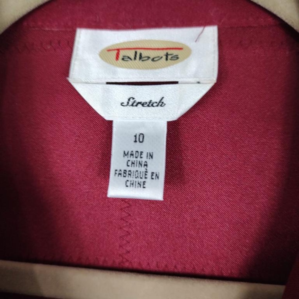 Talbots Sz.10 Jacket Woman’s Red Button Up Long S… - image 6